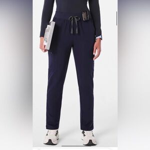 FIGS Yola 2.0 High Waisted Yoga Waistband Skinny Scrub Pants Size Large Navy